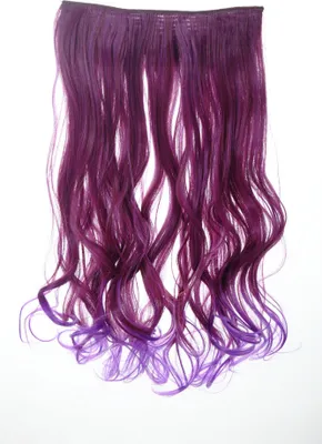 Produktbild von WIG ME UP Haarteil Extension breit 5 Clips wellig Auberginerot-Neonviolett-Mix T2315TT3533