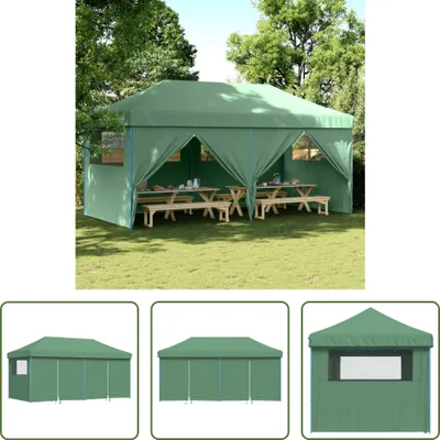 Image de The Living Store Tente de réception Pop-Up pliante avec 4 panneaux latéraux Vert