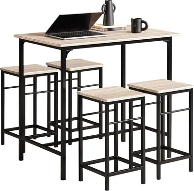 Obrázok produktu pre Madera OGT11, 5-dielna súprava barových stolov, bistro stôl so 4 stoličkami