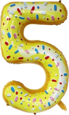 Produktbild von Folienballon Zahl 5, ca. 100 cm, Donut