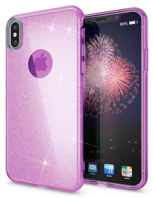 Zdjęcie produktu dla Etui NALIA do iPhone XS Max, Etui na telefon komórkowy Glitter Ultra Slim Silicone Case Cover Purple