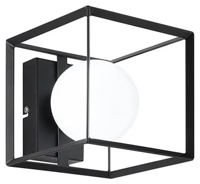 Zdjęcie produktu dla Metalowa lampa ścienna Industrial Cube Black 1 Light