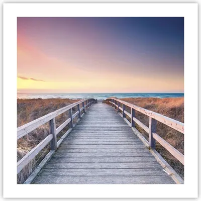 Produktbild von Poster - Poster ohne Rahmen - Weg Meer Brücke - 50x50 cm - Wand Bild - Wanddeko - Wandbilder - Kunstposter - Wandposter - Bilder - Kunstdruck - Wanddekoration - Wandbild - P2XAC50x50-4948