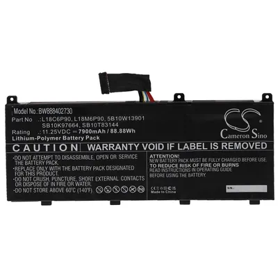 Produktbild von vhbw Akku Ersatz für Lenovo 5B10W13901, L18C6P90, L18M6P90, SB10K97664, SB10T83144 für Notebook (7900mAh, 11,25V, Li-Polymer)