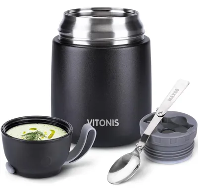 Thermobehälter 500 ml Edelstahl mit Löffel, Isolierbox