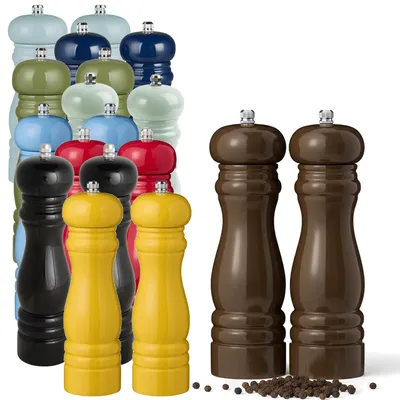 Produktbild von LS-LebenStil 2x Design Holz Salzmühle & Pfeffermühle 2´er Set Braun Chocolate 21x5cm Keramikmahlwerk Gewürzmühle Mühle für grobes Salz Pfefferkörner