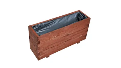 Produktbild von XXL Pflanzkübel Holz 100 cm – Extra Stabiler Blumenkasten Rechteckig, Wetterfester Pflanzkasten für Balkon, Terrasse & Garten D26 (Nuss, 100x30x55cm)