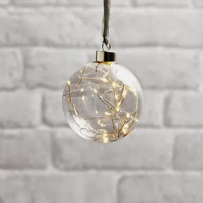 Zdjęcie produktu dla Bombka szklana z podświetleniem Led GLOW 10 cm na baterie