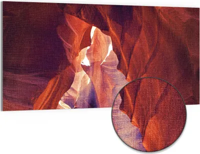 Produktbild von DEQORI Hybrid Leinwand Bild 100x50 cm 'Zauber des Canyons' Wandbild Glas flach modern