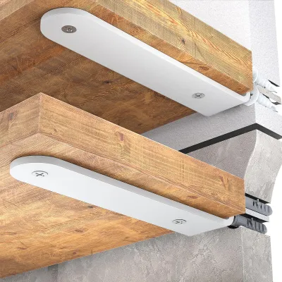 Productafbeelding van Set van 2 wandhouders voor planken, 20 cm, geschikt voor zware lasten