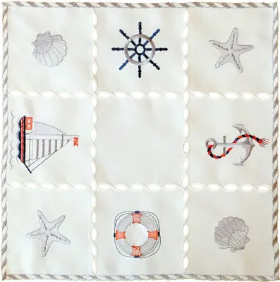 Produktbild von Tischdeckchen NINA maritime Stickerei & Cutouts Polyester 40 x 40 cm
