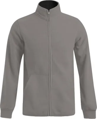 Produktbild von Doppel-Fleece Jacke Herren, Helllgrau-Schwarz, L