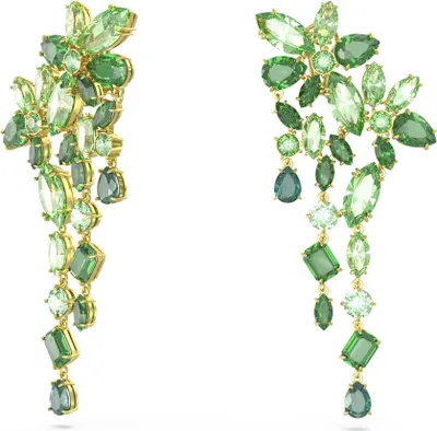 Produktbild von Swarovski Gema Damen Chandelier-Ohrringe Grün Goldlegierung Kristalle