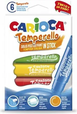 Produktbild von Carioca - Gouache-Farbstift Temperello, Kartonetui mit 6 Stück