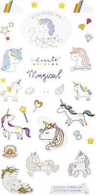 Produktbild von Oblique Unique Einhorn Sticker Set Unicorn Aufkleber Retro Vintage Scrapbooking Basteln