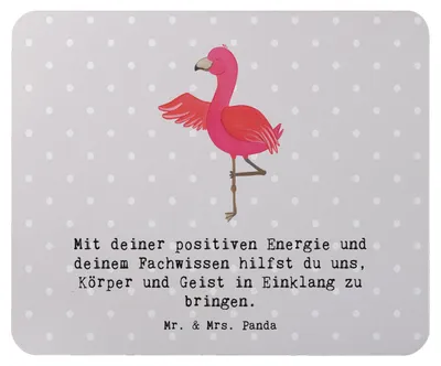 Produktbild von Mr. & Mrs. Panda Mauspad Yoga Trainerin Harmonie - Grau Pastell - Geschenk, Meditation, Sportart, laptop mousepad, Danksagung, mousematte, Atemtechniken, innere Ruhe