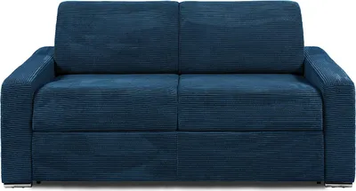 Produktbild von Schlafsofa mit Matratze 3-Sitzer - Liegefläche 140 cm - Matratze 18 cm - Cord - Blau - CALITO