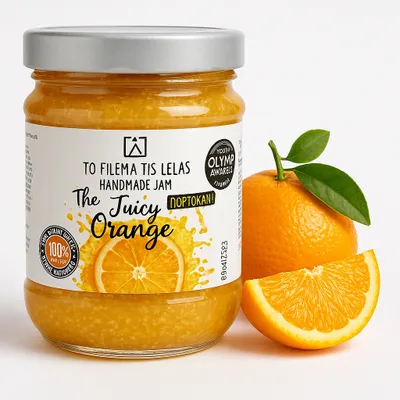 Produktbild von To Filema Tis Lelas Orangenkonfitüre ohne Zuckerzusatz 240 g – Griechischer Fruchtaufstrich mit Traubensaft