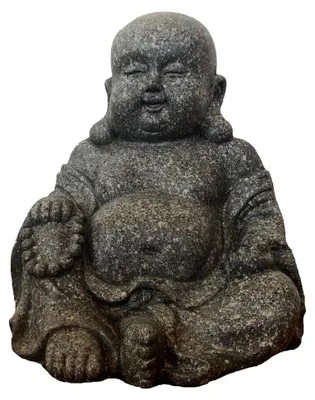 Produktbild von Sitzende Buddha-Dekoration, ca. 31 cm hoch in Granitoptik | Buddha-Figur für Wohnräume | Buddha-Statue, Wohnaccessoire, Feng Shui Dekoration | Poly