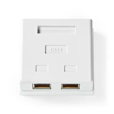 Produktbild von Nedis Netzwerk-Wanddose - Oberflächenmontage - 2-Port port(s) - STP CAT6 - Gerade - Buchse - Vergoldet - PVC - Weiss - Umschlag