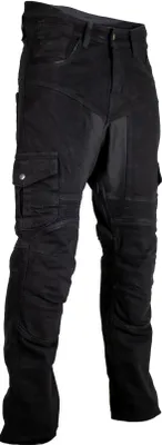 Produktbild von Herren Motorradjeans Bikerjeans Cargojeans mit Protektoren Biker Motorrad Hose(Schwarz,W40 / L34)