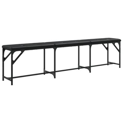 vidaXL Jedálenská lavica čierna 186x32x45 cm oceľ a Imitácia kože