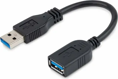 Productafbeelding van StarTech.com 15 cm USB 3.0 verlengkabel - USB 3 Type A kabelverlenger - Mannelijke connector / Vrouwelijke connector - Zwart - USB verlengkabel - USB Type A (vrouwelijk) naar USB Type A (mannelijk) - USB 3.0 - 15,2 cm - gevormd - Zwart - Geschikt voor artikelnummers: 35FCREADBU3, HB30A4AIB, HB30C4AIB, HB31C4