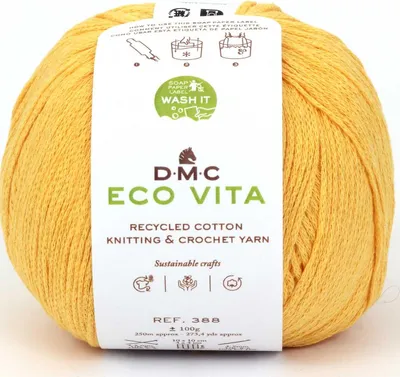 Produktbild von DMC Eco Vita – nachhaltiges Garn aus 80 % recycelter Baumwolle und 20 % Fasern, 388 (Farbe 9)