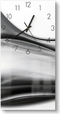 Produktbild von DEQORI Glasuhr 30x60 cm Zahlen 'Rauchiges Wellendesign' Wanduhr Glas Uhr Design leise
