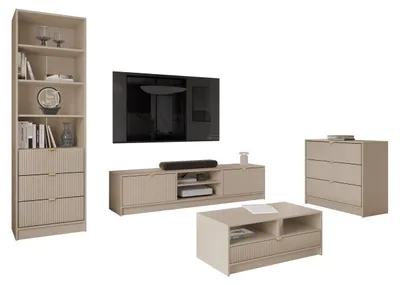 Produktbild von MIRJAN24 Wohnzimmer-Set Tireno VII, Wohnzimmer vom Hersteller (Farbe: Sandbeige)