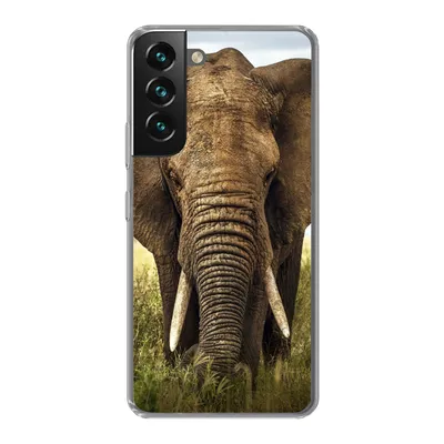 Produktbild von MuchoWow® Handyhülle Schutzhülle Hülle für Samsung Galaxy S22 Elefant - Gras - Tiere - Natur Silikon Softcase Handy Hülle - Mobiltelefonhülle