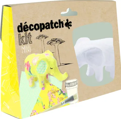 Produktbild von Décopatch 5x Mini-Set Elefant - Gelb KIT029C