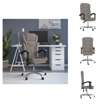 Produktbild von vidaXL Bürostuhl mit Liegefunktion Taupe Stoff -  Bürostühle