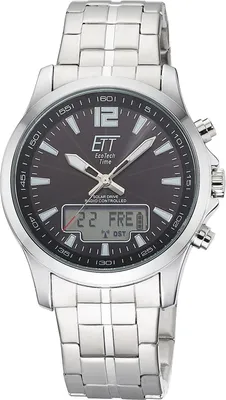 ETT Eco Tech Time EGA-11715-21M Funk-Solar Herrenuhr Professional Worldtimer Schwarz 1