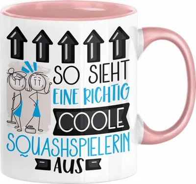 Produktbild von Squashspielerin Geschenk Tasse Geschenkidee für Squashspielerin Geburtstag Weihnachten Spruch So Sieht Eine Richtig Coole Squashspielerin Aus Kaffee-Becher  (Rosa)