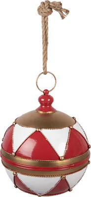 Obrázek produktu pro Clayre & Eef Vánoční dekorace figurka Koule na vánoční stromek Ø 31x36 cm červená kovová