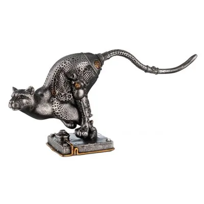 Obrázek produktu pro Casablanca Poly Sculpture "Steampunk Pard" VE 2 Cheetah,ant. stříbro, s měděnými prvky. Prvky