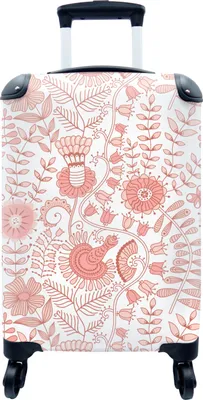 Produktbild von MuchoWow® MuchoWow® Koffer Handgepäck Trolley Rollkoffer Kleine Reisekoffer mit 4 Rollen - Blumen - Muster - Pastell - Cabin Size < 55x40x23 cm & 55x40x20 cm - Fotokoffer - Kabinenkoffer - Boardgepäck