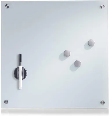 Produktbild von Magnetische Glas-Notiztafel Memoboard - Glas - Weiß - 40 x 40 cm - Magnetisch