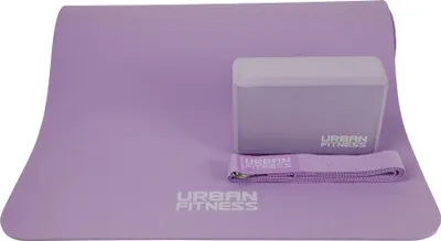 Produktbild von Urban Fitness Yoga Set Lila - Komplettes Yogakit mit Matte und Block