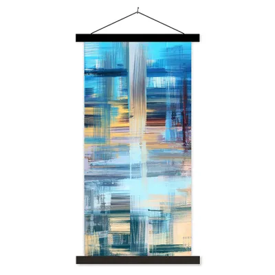 Produktbild von MuchoWow® Textilposter Ölfarbe - Abstrakt - Malerei 60x120 cm mit schwarzem Rahmen - Magnete