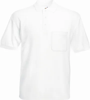 Produktbild von Piqué Polo mit Brusttasche | Fruit of the Loom (FOL63308), Farbe:white, Größe:XL