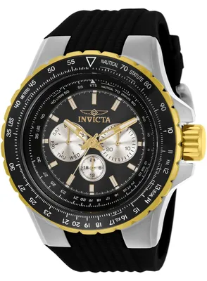 Obrázek produktu pro Invicta Aviator 33029 Pánské Hodinky - Quartz Hnutí - Nerezová Ocel s Černým Ciferníkem - 50 mm
