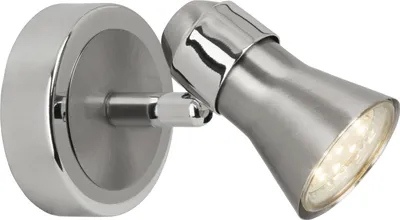 Produktbild von BRILLIANT Wandleuchte Sanny | schlichter Wandspot | Metall | eisen/chrom | Kopf schwenkbar | warmweiß | 1x GU10 max. 7 W