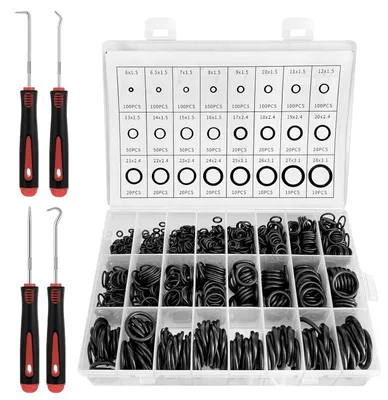 Image de Assortiment de joints toriques, 1200 pièces, 24 tailles, en caoutchouc, pour les joints d'étanchéité