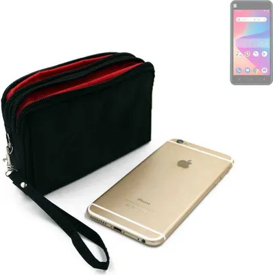 Produktbild von K-S-Trade Schutz Hülle Handy Hülle kompatibel mit BLU Studio X10 2022 Gürteltasche Travelbag Handytasche mit Zusatzfächern, schwarz