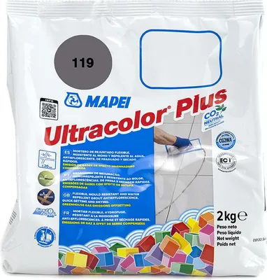 Produktbild von Fugenmörtel Fliese Mapei Ultracolor Plus 119 Schwarz | Sack zu 2 kg | m²/s | Sack zu 2 kg | m²/s