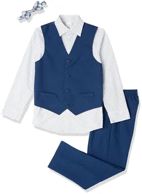 Productafbeelding van Van Heusen jongenspak, bestaande uit een jas, vest, broek en overhemd met kraag