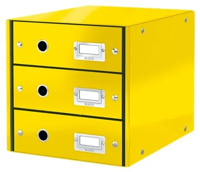 Image de LEITZ 6048-00-16 LEITZ Boîte à tiroirs Click & Store WOW, 3 tiroirs, jaune