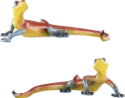 Produktbild von Gilde Figur, Gecko, "Emmanuel", Kunstharz, gelb, rot, L. 8.5 cm, B. 25 cm, H. 8 cm 58726 4063387587263 2 Stück (2-fach sortiert)